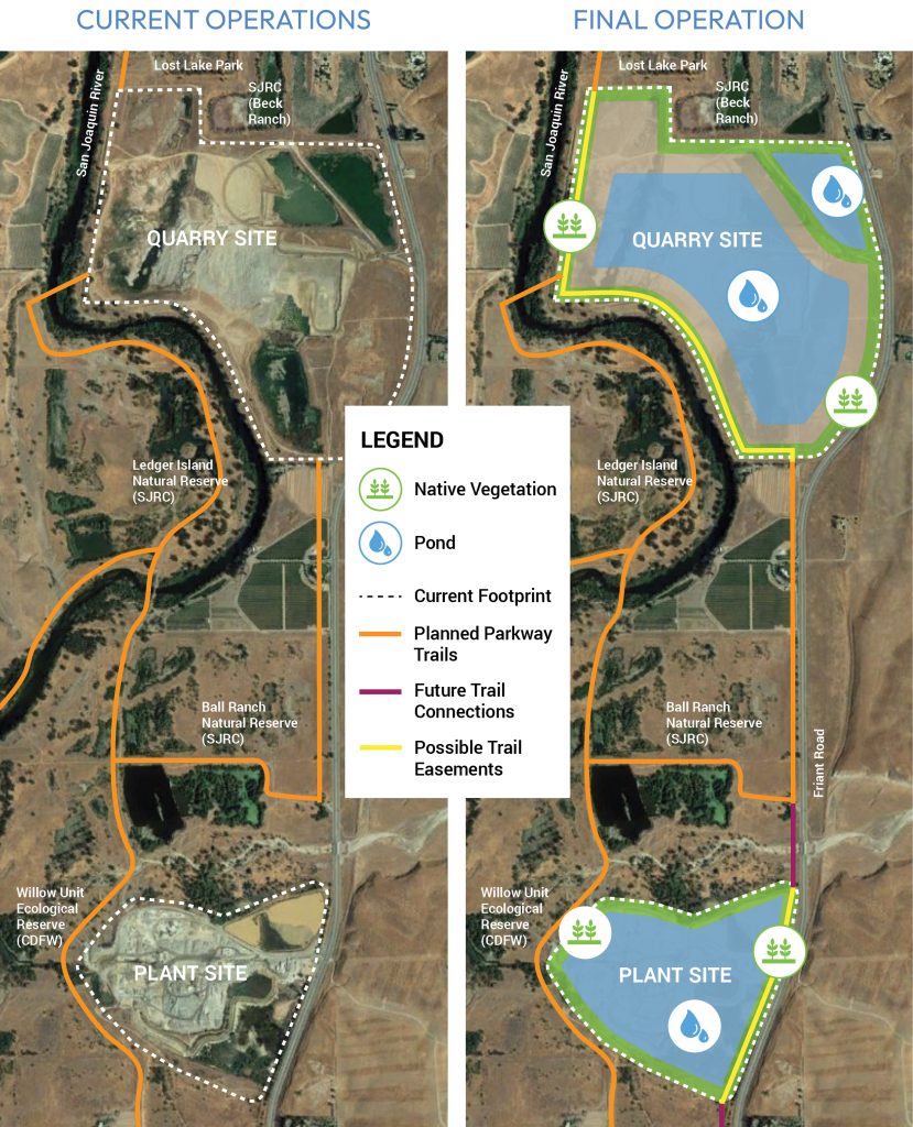 Before and After Trail Map for Cemex Rockfield Plant