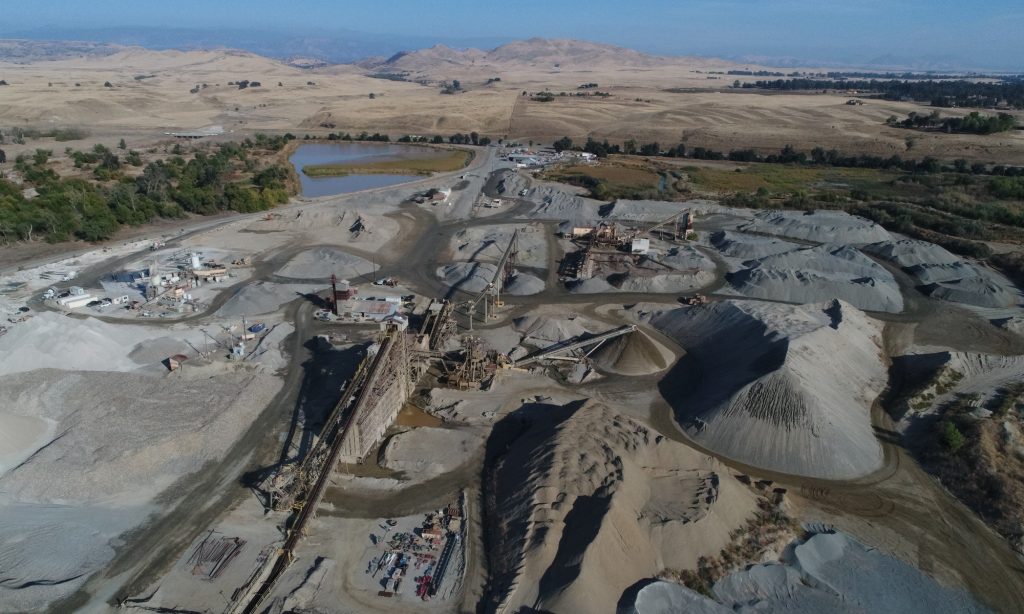 Aerial view of the Cemex Rockfield Aggregates Quarry
