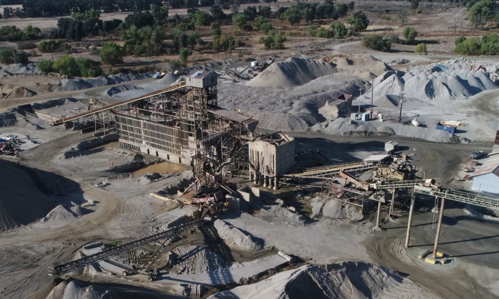 Aerial view of the Cemex Rockfield Aggregates Quarry